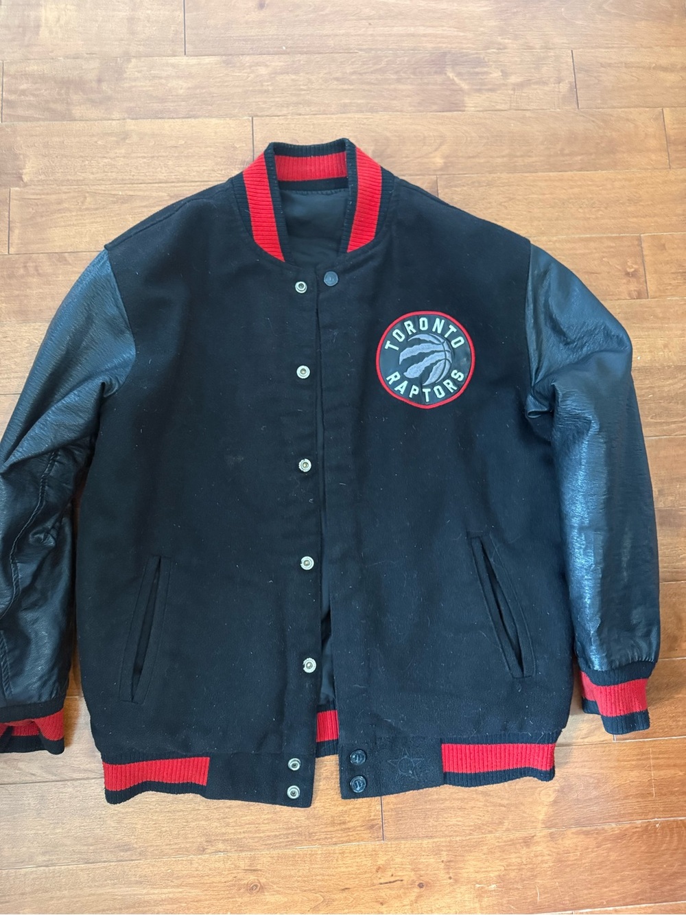 Toronto Raptors Kids Black & Red Varsity Jacket